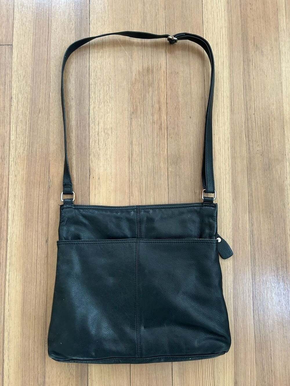 Margot Genuine Leather Black Crossbody Bag